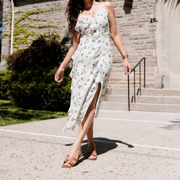 RW&CO Sleeveless Midi Cocktail Dress with Ruffles - Picture 3 of 14